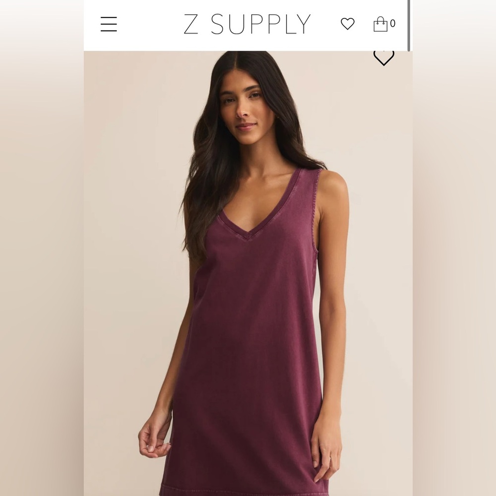 NWOT z supply sloane v neck dress in burgundy